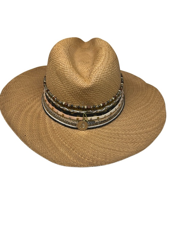 Liliana Gonzalez Handmade Colombian Straw Cowboy Hat Boho Western Beaded main image 11